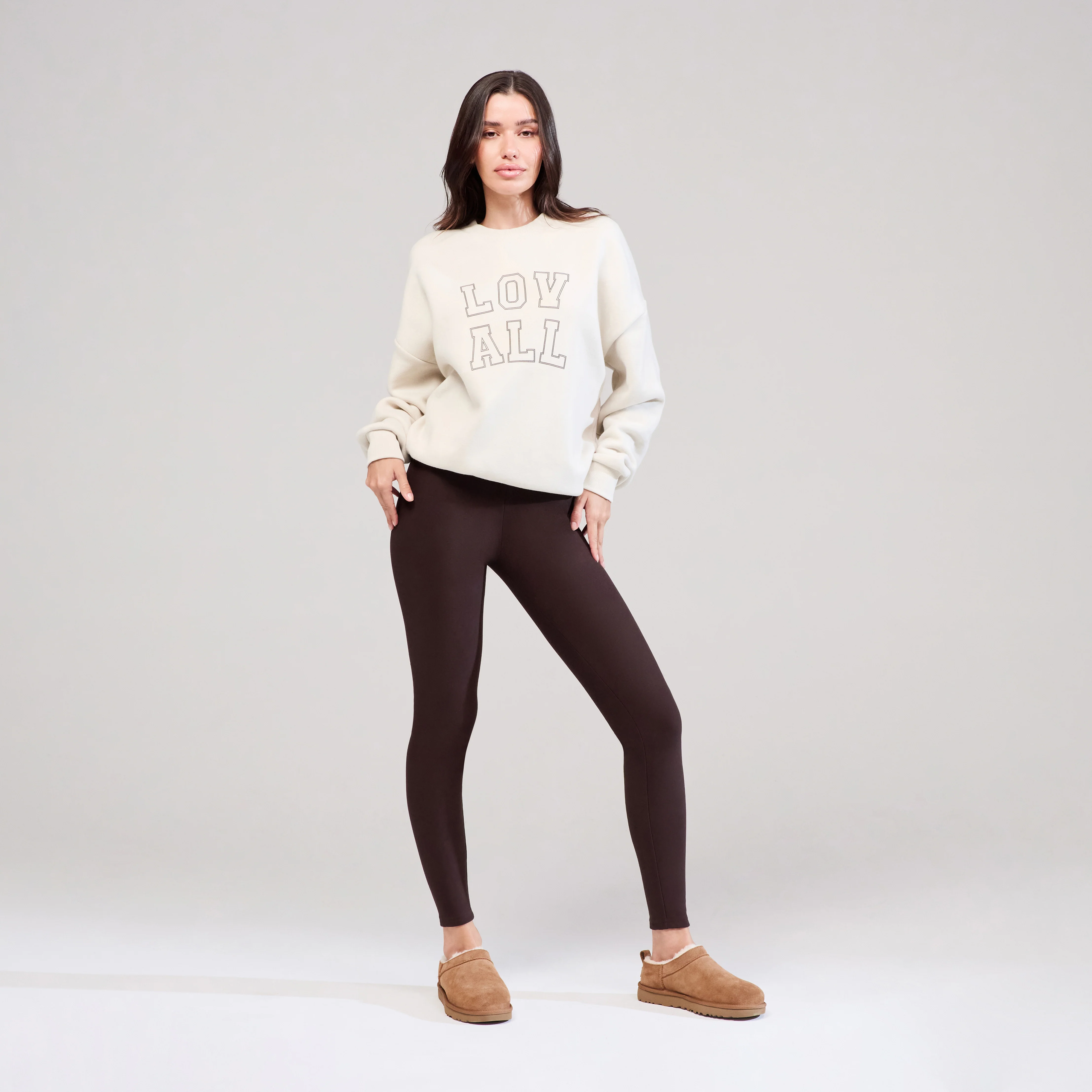 Heavyweight Oversized Sweatshirt Varsity - Ecru - Image 4