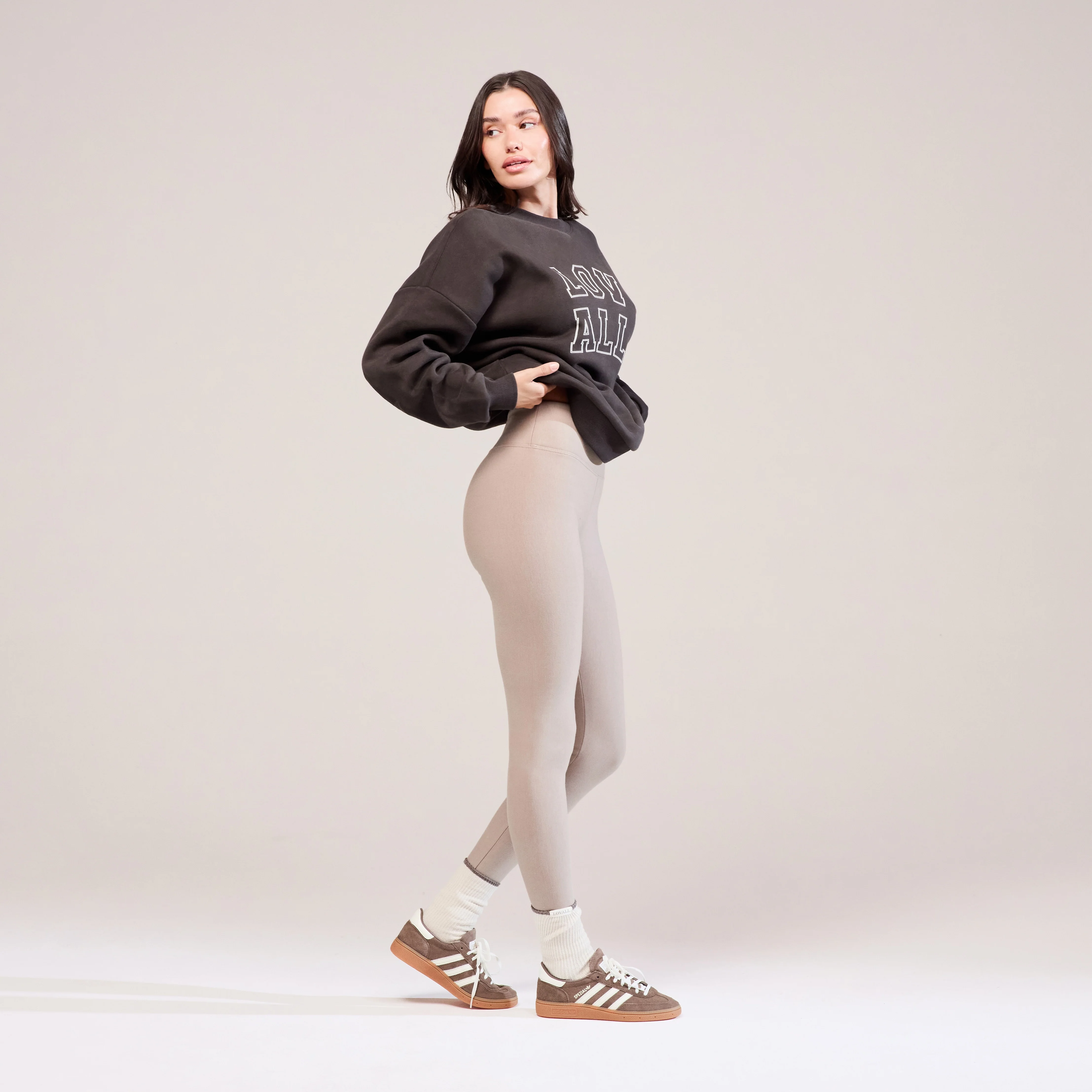 Winter Everyday High Waisted Leggings - Stone - Image 2