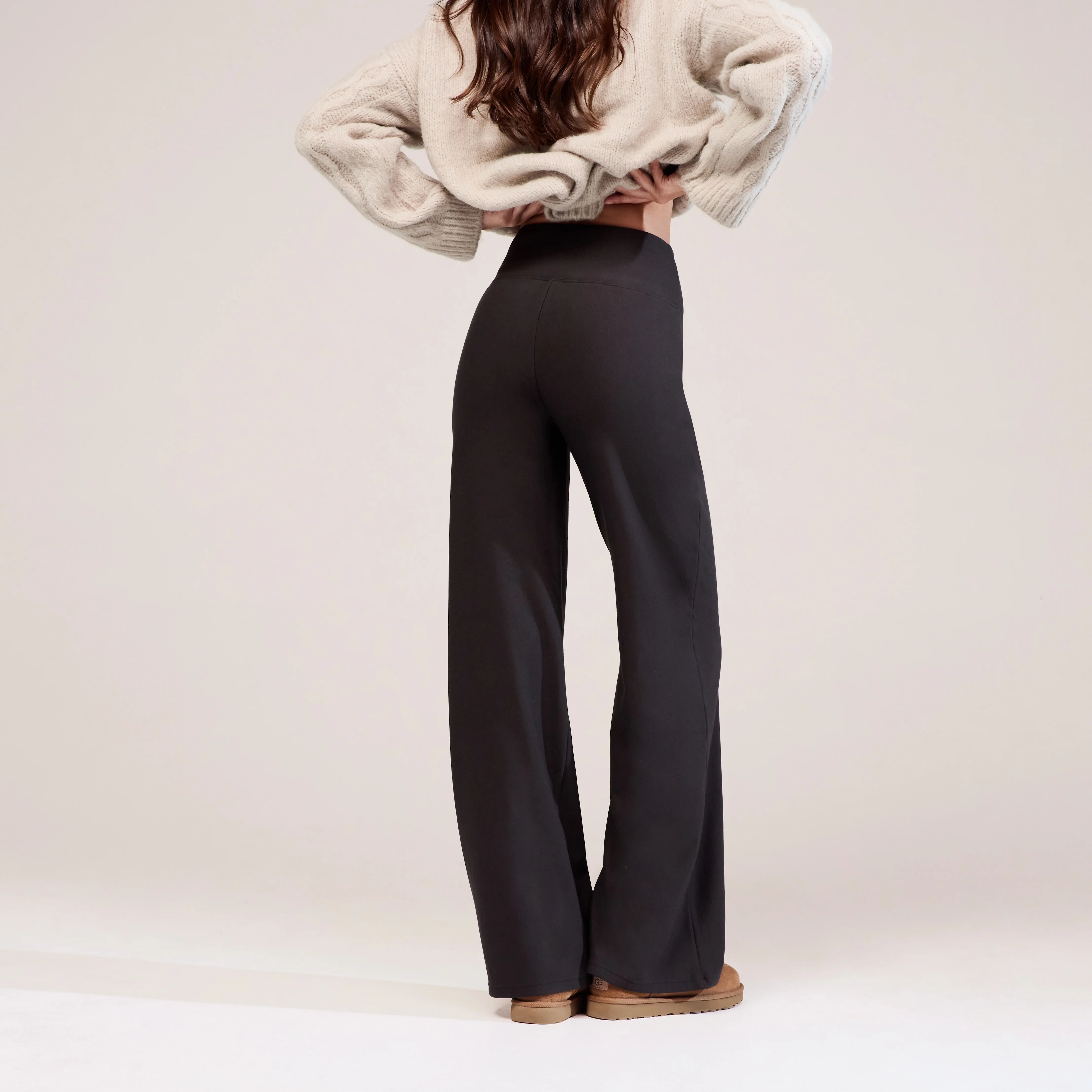 Winter Wide Leg Trousers - Black Coffee - Image 2