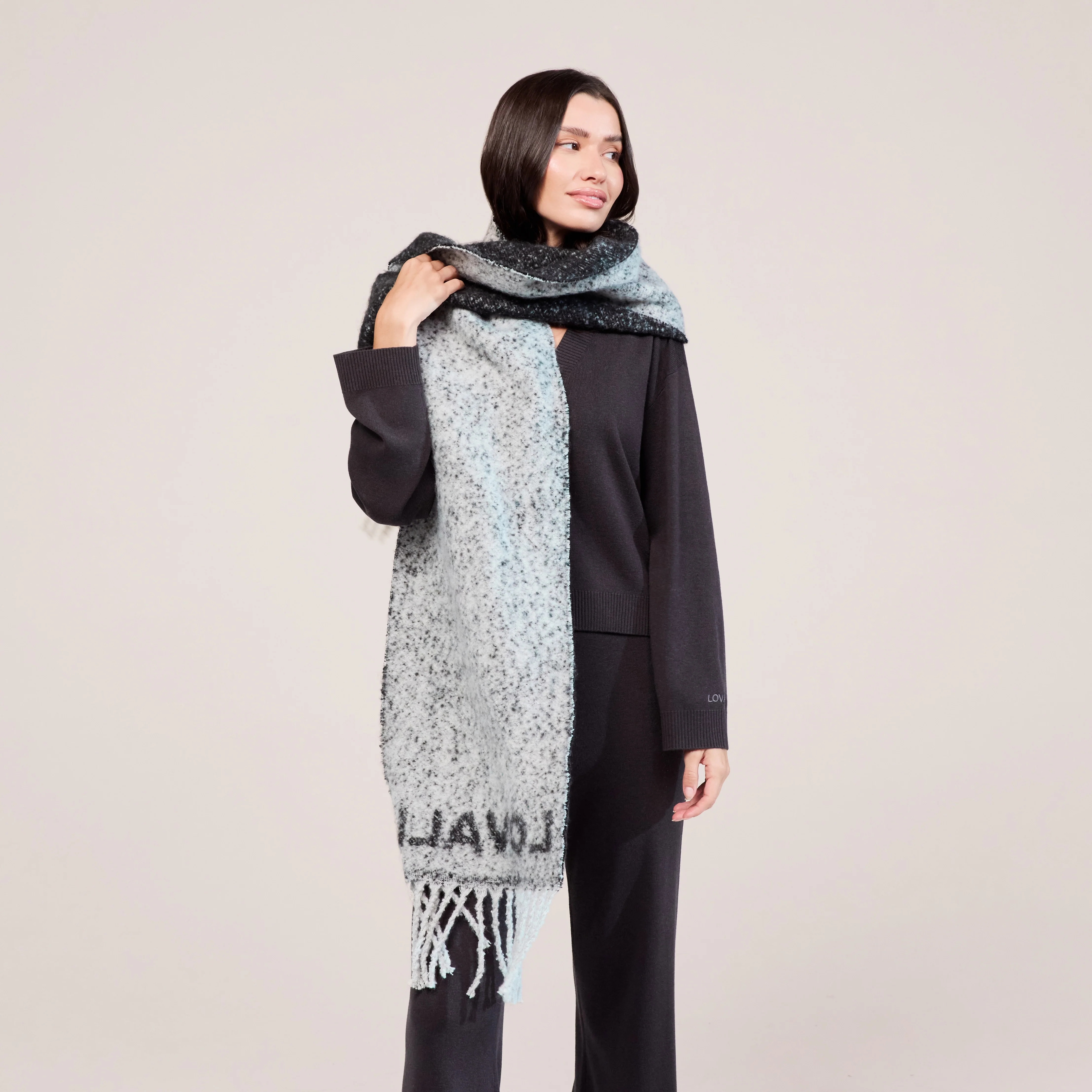 Woven Scarf - Black - Image 2