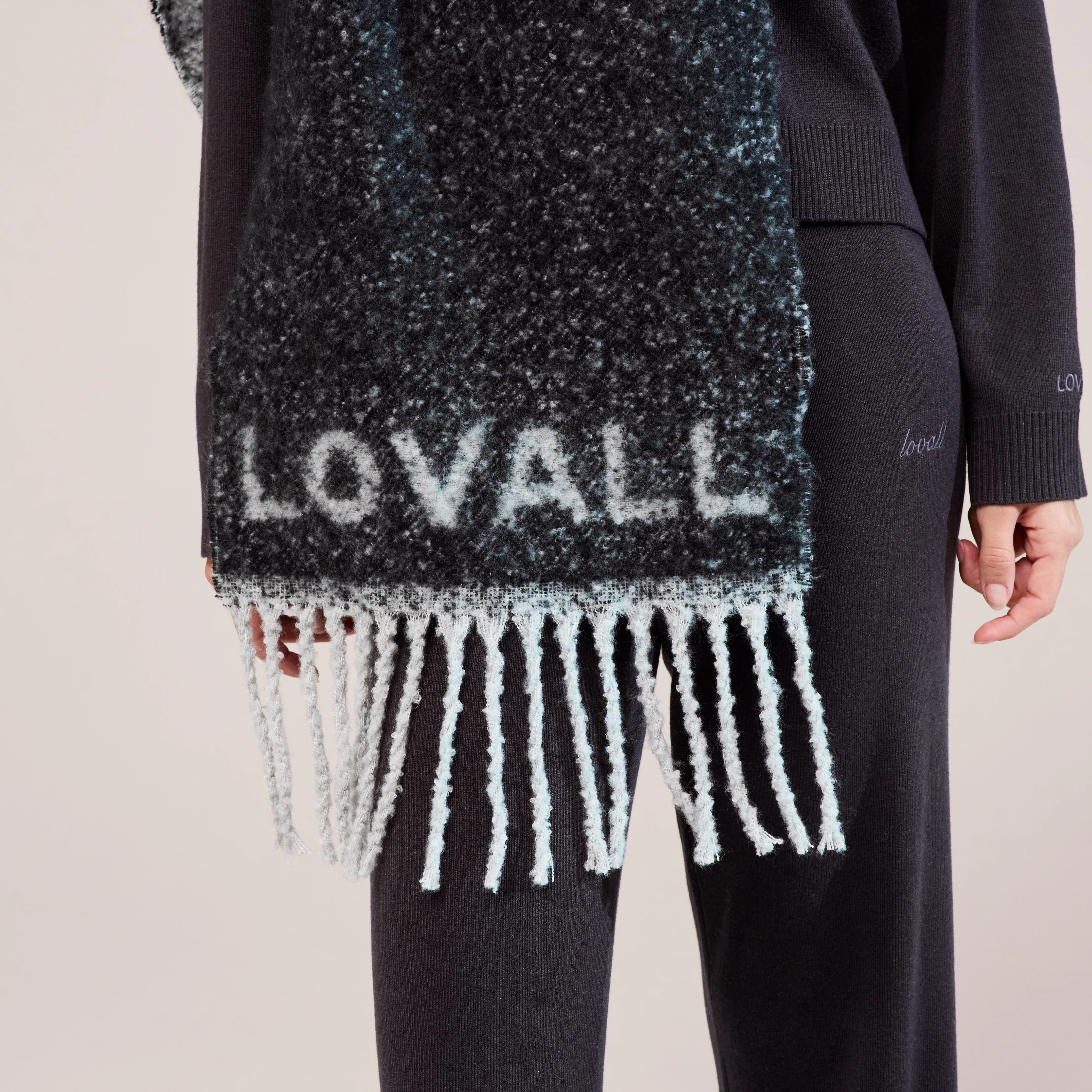 Woven Scarf - Black - Image 3