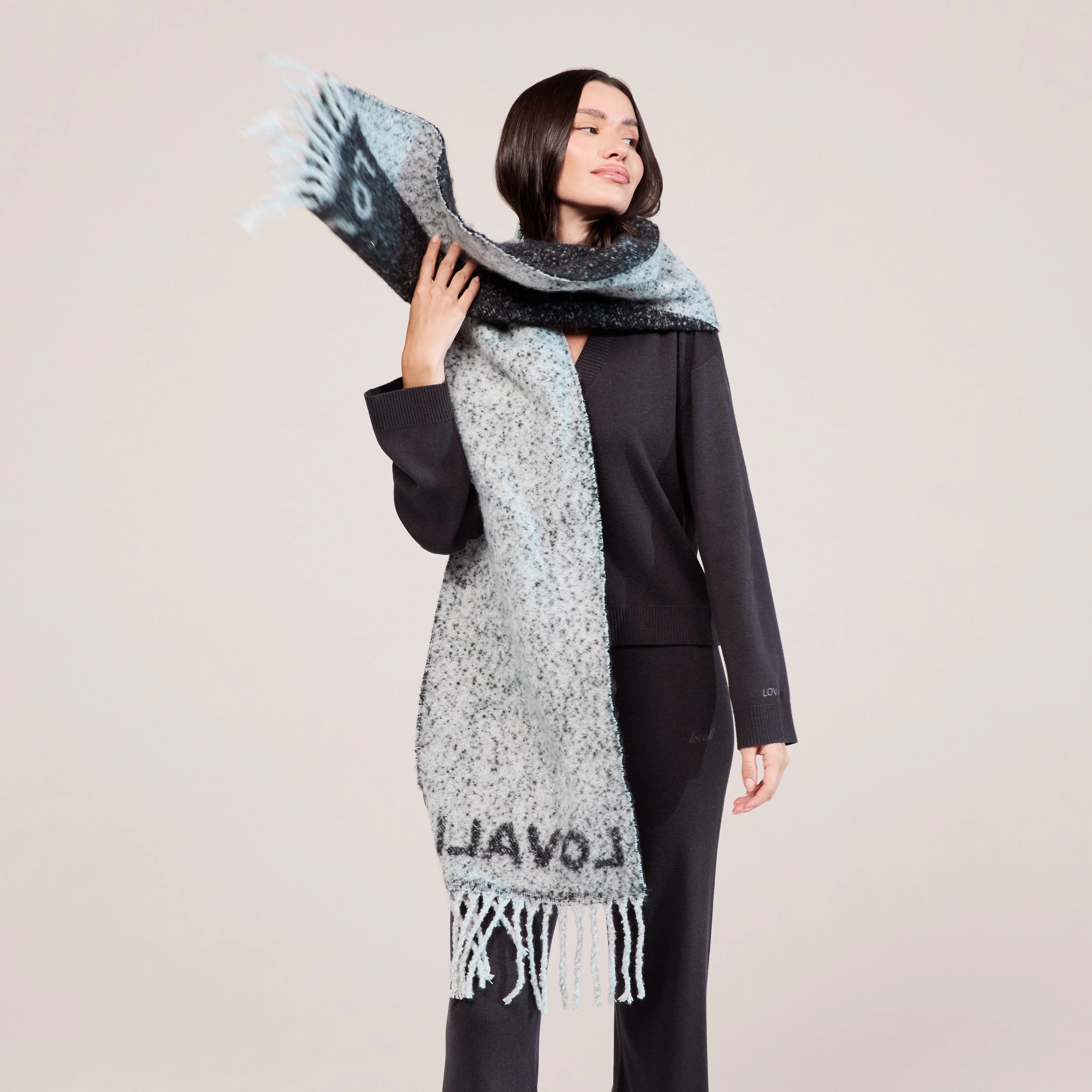 Woven Scarf - Black - Image 6
